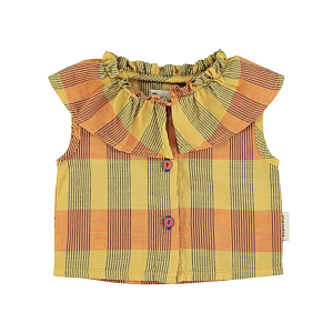 Блуза с отложным воротником Piupiuchick "Mustard Checkered", мускатный орех